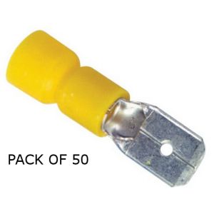 SPADE CONNECTOR FEMALE YELLOW SIZE 250 - X 50