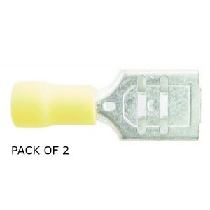 SPADE CONNECTOR FEMALE YELLOW SIZE 375 - X 2