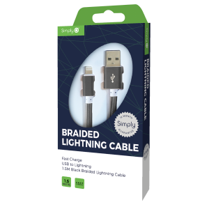 iPhone Braided 1.5M Cable Black