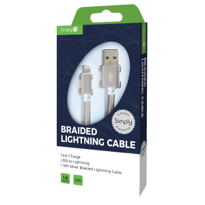 iPhone Braided 1.5M Cable Silver