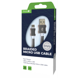 Micro USB Braided Cable Black