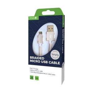 Micro USB Braided Cable Silver
