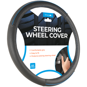 Smart Black & Blue Steering Wheel Cover