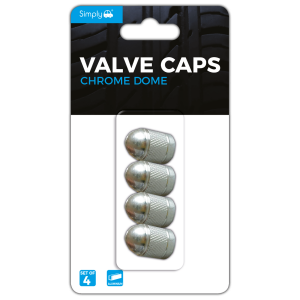 Dome Valve Caps Chrome - With Nylon Insert