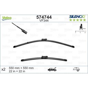 Wiper Blade - Silencio Flat Blade Set With Spoiler 550mm/22In & 550mm/22In