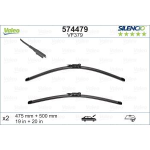 Wiper Blade - Silencio Flat Blade Set With Spoiler 475mm/19In & 500mm/20In