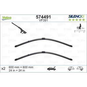 Wiper Blade - Silencio Flat Blade Set With Spoiler 600mm/24In & 600mm/24In