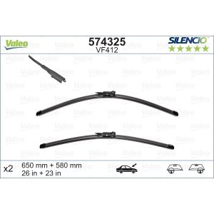 Wiper Blade - Silencio Flat Blade Set With Spoiler 650mm/26In & 580mm/23In
