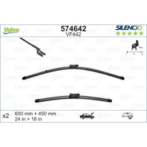 Wiper Blade - Silencio Flat Blade Set With Spoiler 600mm/24In & 450mm/18In