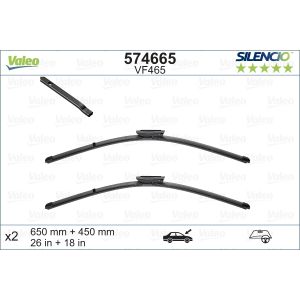 Wiper Blade - Silencio Flat Blade Set With Spoiler 650mm/26In & 450mm/18In