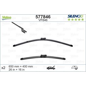 Wiper Blade - Silencio Flat Blade Set With Spoiler 650mm/26In & 400mm/16In