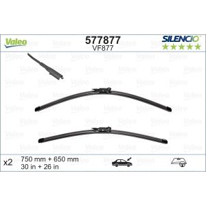 Wiper Blade - Silencio Flat Blade Set With Spoiler 750mm/30In & 650mm/26In