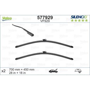 Wiper Blade - Silencio Flat Blade Set With Spoiler 700mm/28In & 450mm/18In