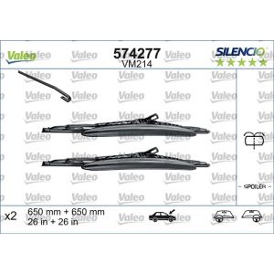 Wiper Blade - Silencio Performance Set With Spoiler 650mm/26In & 650mm/26In